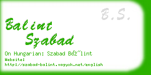 balint szabad business card